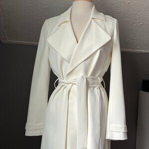 White House Black Market Gabardine Twill Trench Coat Wrap